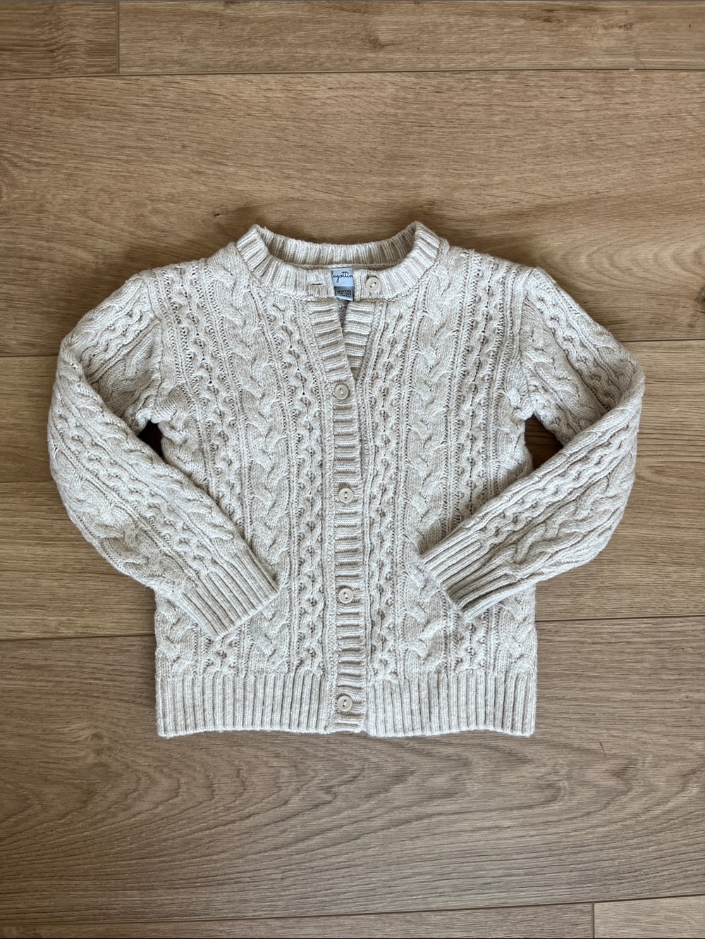 Fagottino Italian Oatmeal Cable-Knit Cardigan Sweater